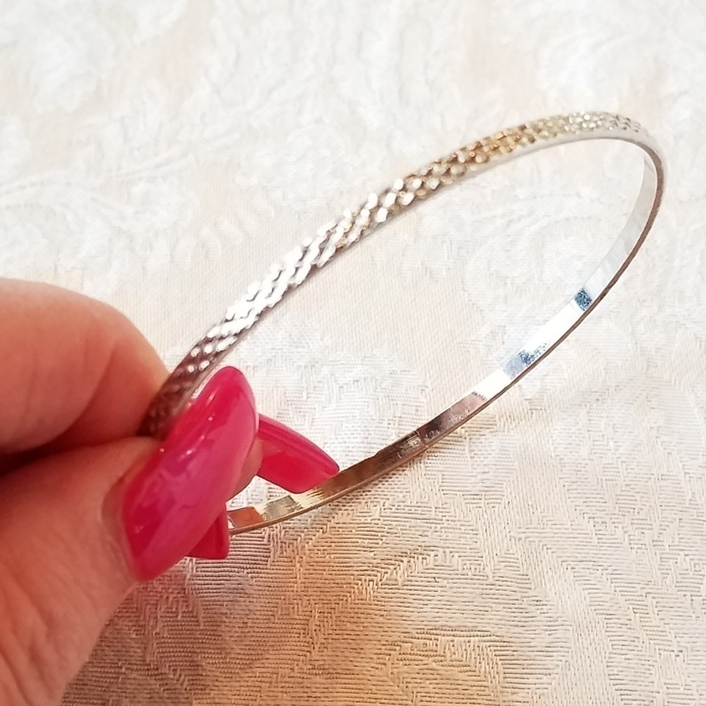 Silver metal bangle set - Picture 3 of 4